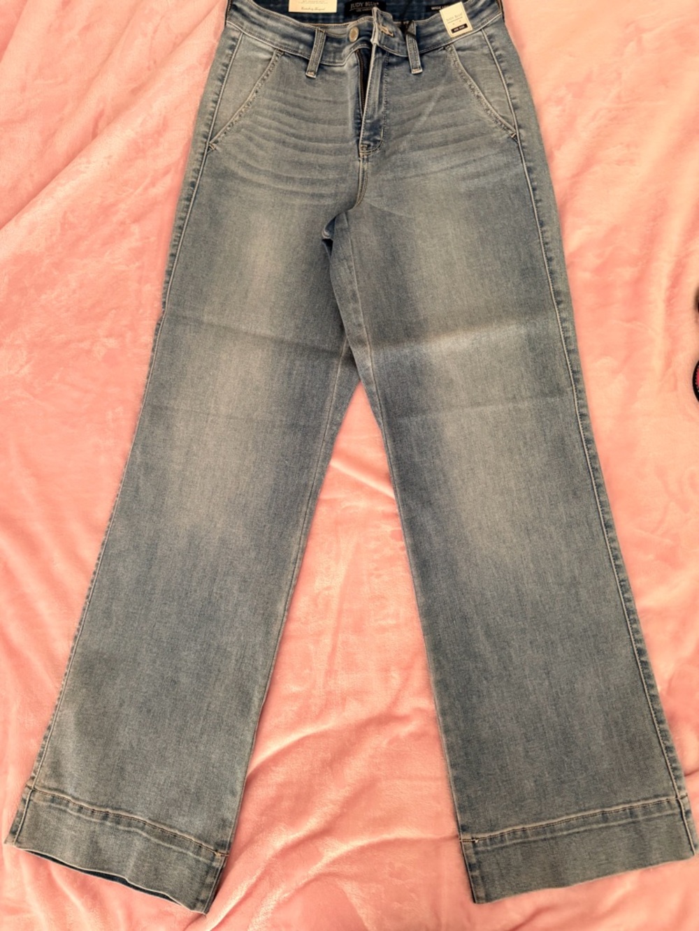 Judy Blue Wide-Leg High-Rise Jeans - Light Blue Wash